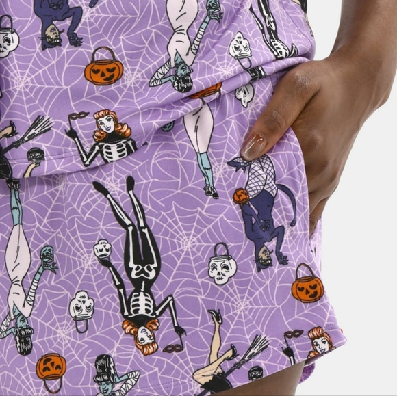 Purple Halloween-Themed Women's Pajama Set - Picture 2 of 4